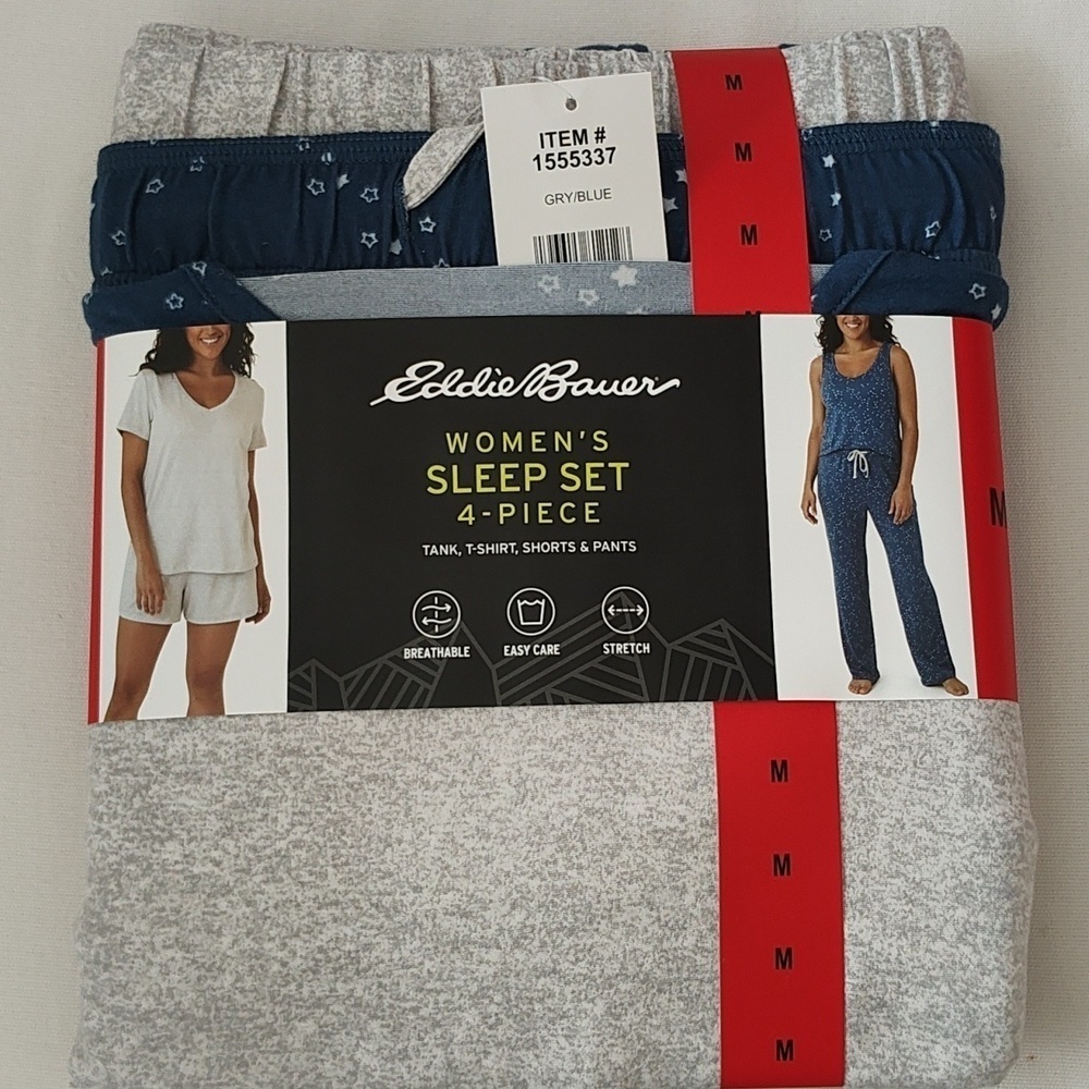 New Eddie Bauer Stars Pajama Set Size M